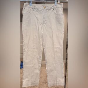 Sigrid Olsen Modernist white cotton spandex blend straight leg jeans size 8